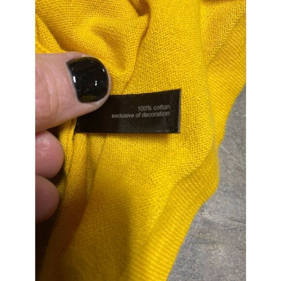 The Limited Mustard & Gold Shimmer 3/4 Sleeve Cardigan Size Medium NWT - Picture 4 of 6